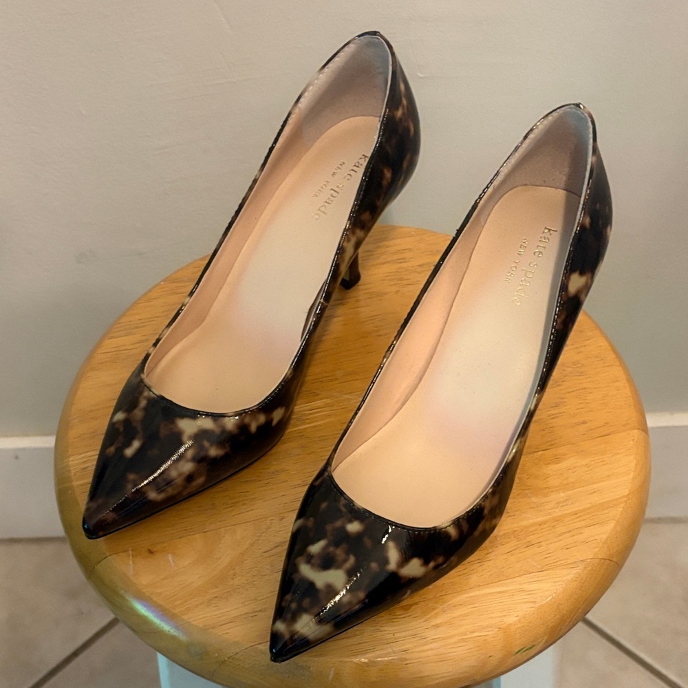 kate spade Tortoiseshell Patent Pointed-Toe Pumps